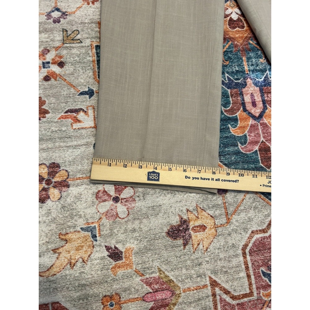 Vtg tan high Rise Made USA  pleated trousers‎ Pants Sz 12 Pockets Office Career - Picture 5 of 15